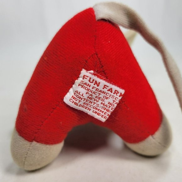 1979 Fun Farm Christmas Elf Helper Mouse Vintage 7" Stuffed Plush Toy *STAINS - Picture 8 of 11